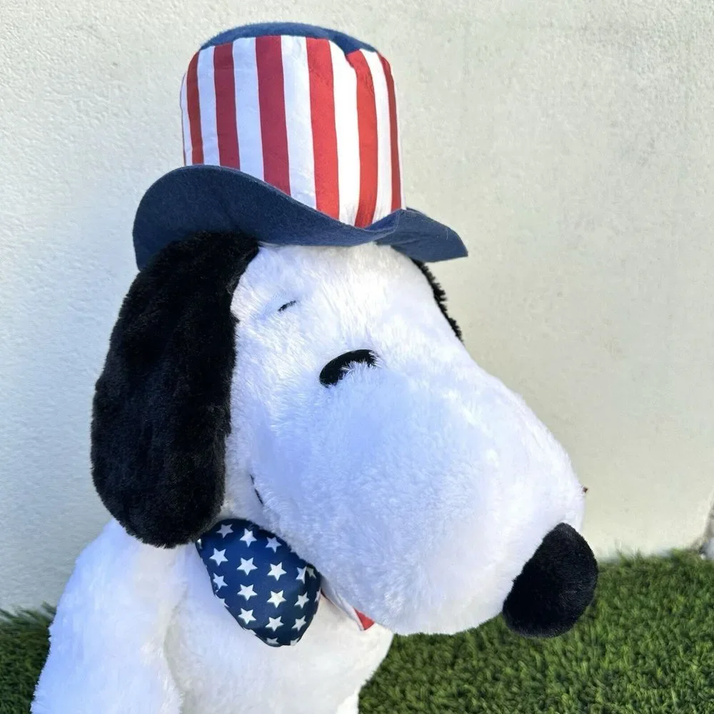 SNOOPY 4th of July PORCH DOOR GREETER PATRIOTIC USA PEANUTS PLUSH 22" Decoration - Picture 6 of 14